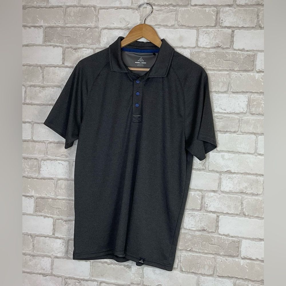 Prana Charcoal Polo Shirt Size L - Picture 2 of 11